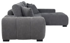 Coaster 509965 Octavia charcoal grey soft fabric tufted mid-century modern sectional sofa with chaise