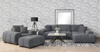Coaster 509965 Octavia charcoal grey soft fabric tufted mid-century modern sectional sofa with chaise
