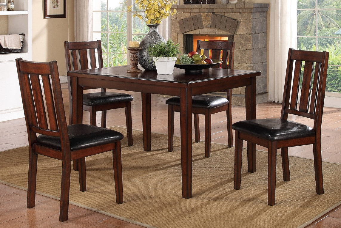 Homelegance 5103-5PC 5 pc Darby home co Mosley dark brown finish wood dining table set