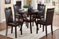 Homelegance 5104-5PC 5 pc Darby home co shankmen espresso finish wood round dining table set with seats