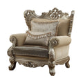 Acme 51042 Astoria grand ewan ranita ornate carved champagne finish wood fabric accent chair