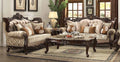 Acme 51050-51 2 pc Astoria grand camren shalisa walnut finish wood fabric sofa and love seat set