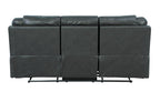 Global United 5108GY-2PC 2 pc Ospray grey leather aire sofa and love seat with recliner ends