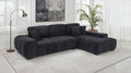 Coaster 511061 2 pc Octavia black chenille fabric 120" mid-century modern sectional sofa with chaise