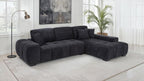 Coaster 511061 2 pc Octavia black chenille fabric 120" mid-century modern sectional sofa with chaise