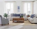 Coaster 511091 2 pc Ebern designs abdon glenn light grey linen like fabric sofa and love seat set