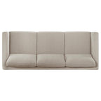 Coaster 511101-S2 2 pc Islington taupe textured fabric sofa and love seat set with panel arms and wood trim