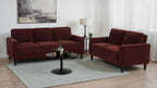 Coaster 511211-S2 2 pc Ruth rust red fabric sofa and love seat set with squared track arms