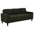 Coaster 511214-S2 2 pc Ruth matcha green fabric sofa and love seat set with squared track arms