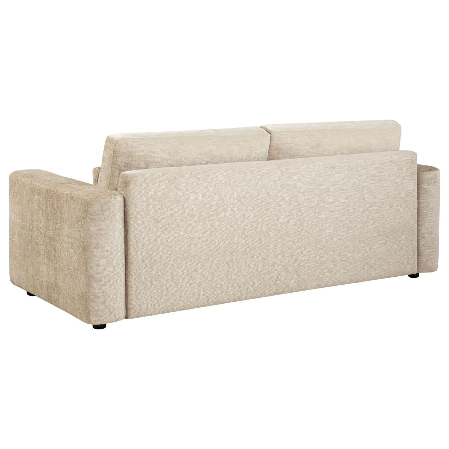 Coaster Amador 2-Pc Camel Chenille Fabric Sofa and Love Seat Set with Track Arms – 511231-S2