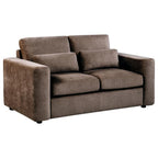 Coaster Amador 2-Pc Chocolate Chenille Fabric Sofa and Love Seat Set with Track Arms – 511234-S2