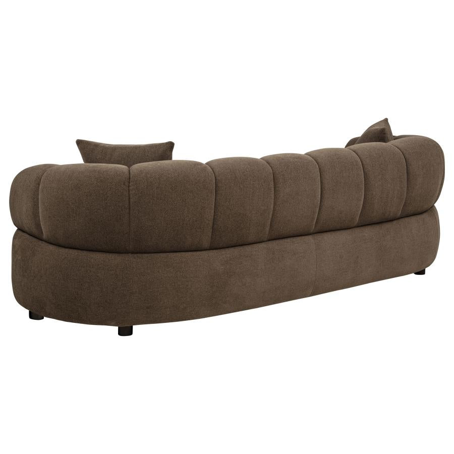 Coaster Casarin brown Woven Fabric Sofa and Love Seat Set with channel tufted backs – 511251-S2
