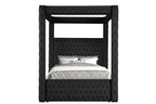 Annabelle Black Fabric Button Tufted Canopy Bed – 5114BK