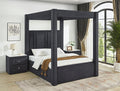 Jayla Black Fabric Button Tufted Queen Canopy Bed – 5117BK