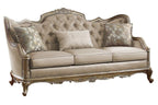 Homelegance 8412-SL 2 pc florentina dusky taupe faux silk fabric sofa and love seat set with wood trim