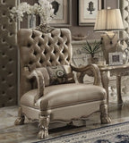 Acme 52092 Versailles gold patina finish wood bone velvet accent chair
