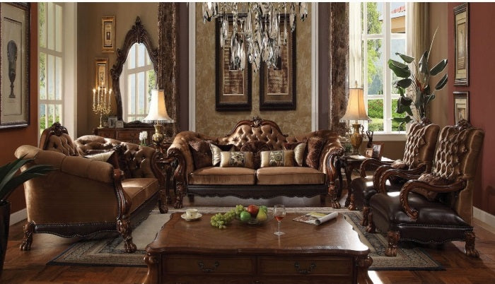 Acme 52096 Astoria grand westmont dresden cherry oak finish wood brown velvet Love seat only