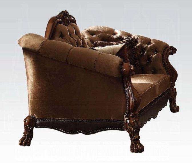 Acme 52096 Astoria grand westmont dresden cherry oak finish wood brown velvet Love seat only