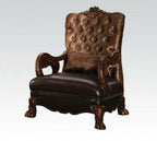 Acme 52097 Versailles cherry oak finish wood and golden brown velvet accent chair