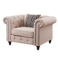Acme 52422  A&J Homes studio nicole aurelia II beige linen like fabric accent chair tufted backs