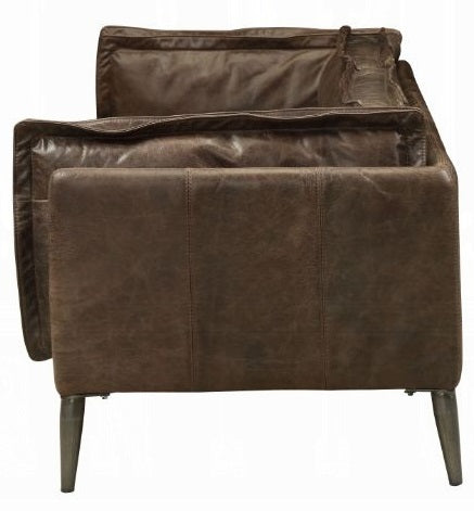 Acme 52480  17 stories diep winchester distressed espresso top grain leather sofa