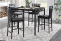 Homelegance 5275-36-5PC 5 pc Olney black finish frame black faux marble square counter height dining table set