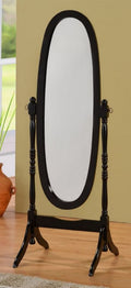 Asia Direct 527-BK Black finish wood full length free standing cheval floor mirror