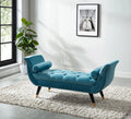 Sky Blue Velvet Tufted Bedroom Entry Bench with Nail Head Trim – 5312-BL