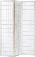 Cahya 3-Panel White Wood Shoji Screen Room Divider with Rice Paper – 535