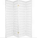 Asia Direct 535-4 Wade logan cahya 4 panel white finish wood rice paper room divider shoji screen