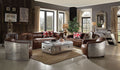Brancaster Retro Brown Top Grain Leather Sofa with Aluminum Accents & High Shelter Back – 53545