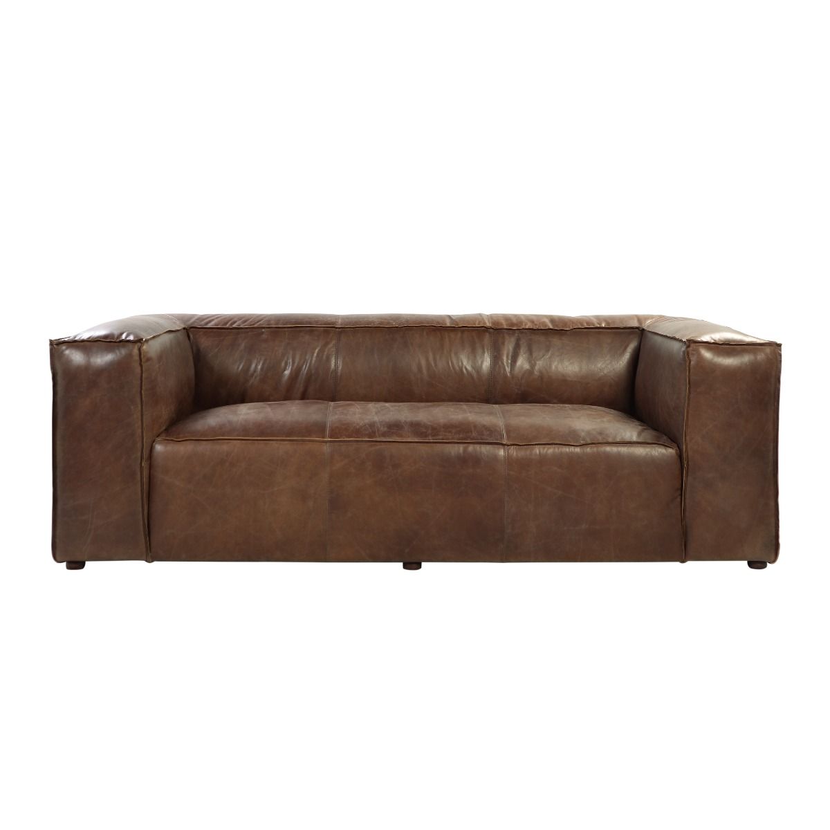 Acme 53545  17 stories diep brancaster retro brown top grain leather sofa