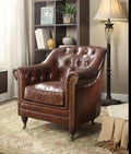 Acme 53627 Aberdeen vintage dark brown top grain leather accent chair