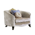 Acme 53947  Rosdorf park quane sheridan black finish wood cream fabric oversized accent chair