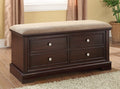 Espresso Wood Cedar Chest Storage Bedroom Bench with Cushion – 5409-ESP