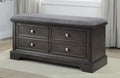 Asia Direct 5409-GRY Loon peak glenbrook grey finish wood cedar chest storage bedroom bench with cushion