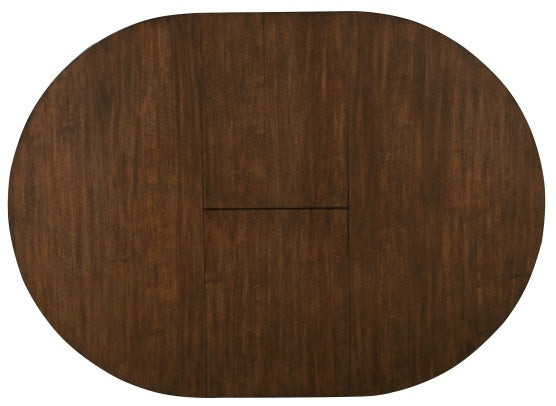 Clive Cherry Finish Wood Maple Veneer Mid-Century Modern 5-Piece Round/Oval Dining Table Set – 5413-65-5PC