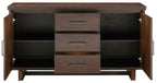 Franco Walnut Finish Wood Double Pedestal 7-Piece Dining Table Set with Fabric Seat and Backs – 5414-95-7PC