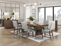 Franco Walnut Finish Wood Double Pedestal 7-Piece Dining Table Set with Fabric Seat and Backs – 5414-95-7PC