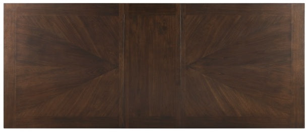 Franco Walnut Finish Wood Double Pedestal 6-Piece Dining Table Set with Fabric Seat, Backs and Bench – 5414-95-6PC