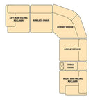 Acme LV54150 6 pc Saul euro black leather-aire sectional sofa with power recliners USB ports