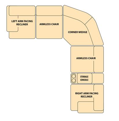 Acme LV54150 6 pc Saul euro black leather-aire sectional sofa with power recliners USB ports