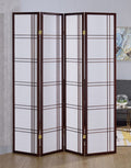 Asia Direct 542CH-4 Winston porter keitez 4 panel cherry finish wood room divider shoji screen double cross design