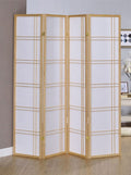 Asia Direct 542NA-4 Winston porter keitez 4 panel natural finish wood room divider shoji screen double cross design
