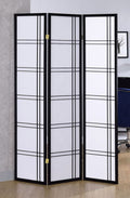 Asia Direct 542BK Winston porter keitez 3 panel black finish wood room divider shoji screen double cross design