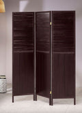 Asia Direct 5421 Savannah 3 panel room divider shoji screen solid wood espresso finish shutter style