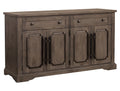 Homelegance 5438-40 Darby home co toulon distressed dark oak finish wood curio cabinet side server buffet console