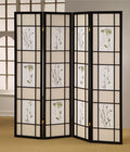 Asia Direct 5441-4 World menagerie reyansh black finish 4 panel floral room divider screen