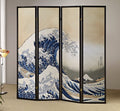 Asia Direct 5451 Wildon home menagerie 4 panel grat wave hokusai pastel look room divider shoji screen on canvas print