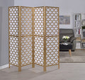 Asia Direct 5460-4 Everly quinn maryanne 4 panel oval design gold finish wood with faux rice paper inlay style room divider shoji screen